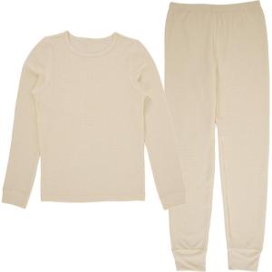 Fruit of The Loom Premium Thermal Waffle Underwear Set Ensemble de Pijama Fille(Naturel)