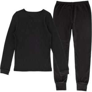 Fruit of The Loom Premium Thermal Waffle Underwear Set Ensemble de Pijama Fille(Noir)