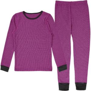 Fruit of The Loom Premium Thermal Waffle Underwear Set Ensemble de Pijama Fille(Violet)