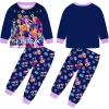 Générique Ensemble 2 pièces Pyjama Noël pour Garçons et Filles T-Shirt et Pantalon vêtements de Nuit avec pour Enfants Pyjamas pour Filles Ensemble Noël Carnaval Fête(A01-dark Blue)