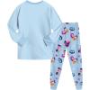 Générique Ensemble 2 pièces Pyjama Noël pour Garçons et Filles T-Shirt et Pantalon vêtements de Nuit avec pour Enfants Pyjamas pour Filles Ensemble Noël Carnaval Fête(A05-light Blue)
