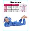 Pyjamas Enfants Cosplay Cartoon Animaux à Capuche Combinaison Vacances Pyjamas Garçons Filles Grenouillères Vêtements de Nuit Enfants 3-12 Ans(Bleu)