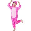 Pyjamas Enfants Cosplay Cartoon Animaux à Capuche Combinaison Vacances Pyjamas Garçons Filles Grenouillères Vêtements de Nuit Enfants 3-12 Ans(Rose)