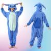 Pyjamas Enfants Cosplay Cartoon Animaux à Capuche Combinaison Vacances Pyjamas Garçons Filles Grenouillères Vêtements de Nuit Enfants 3-12 Ans(Zip Bleu)
