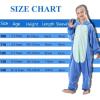 Pyjamas Enfants Cosplay Cartoon Animaux à Capuche Combinaison Vacances Pyjamas Garçons Filles Grenouillères Vêtements de Nuit Enfants 3-12 Ans(Zip Bleu)