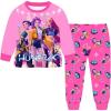 Générique Ensemble 2 pièces Pyjama Noël pour Garçons et Filles T-Shirt et Pantalon vêtements de Nuit avec pour Enfants Pyjamas pour Filles Ensemble Noël Carnaval Fête(A01-pink)