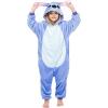 Pyjamas Enfants Cosplay Cartoon Animaux à Capuche Combinaison Vacances Pyjamas Garçons Filles Grenouillères Vêtements de Nuit Enfants 3-12 Ans(Bleu)