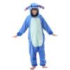 Pyjamas Enfants Cosplay Cartoon Animaux à Capuche Combinaison Vacances Pyjamas Garçons Filles Grenouillères Vêtements de Nuit Enfants 3-12 Ans(Zip Bleu)