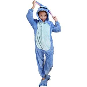 Auspicious Beginning Pyjamas pour Enfants Stitch Costume Cosplay Animaux Kigurumi(Bleu)