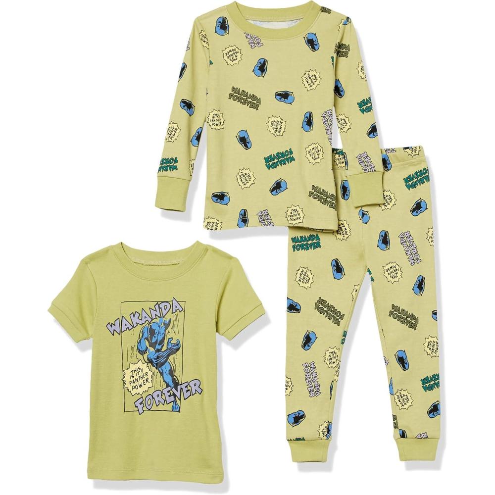 image:imageAmazon Essentials Garon Ensembles De Pyjama Coupe Ajuste 3 Pices3piece Marvel Black Panther Set