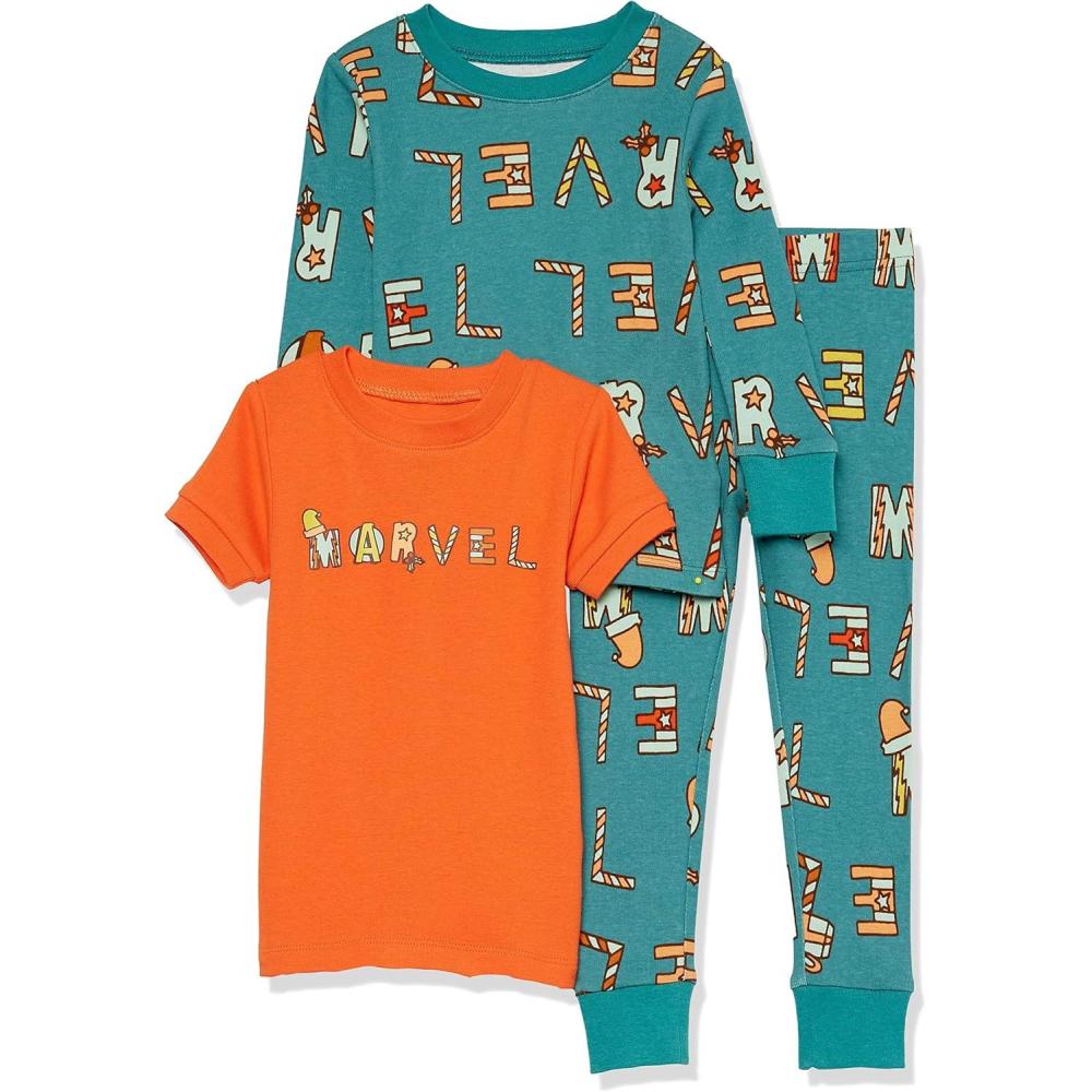 image:imageAmazon Essentials Garon Ensembles De Pyjama Coupe Ajuste 3 PicesFestive Marvel Kids