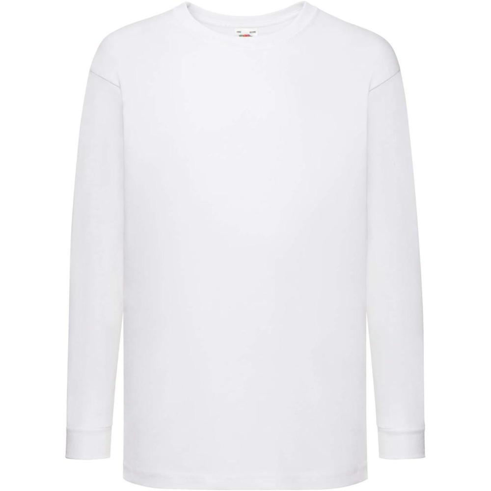 image:imageFruit of the Loom TShirt Manches Longues Enfant UnisexeBlanc
