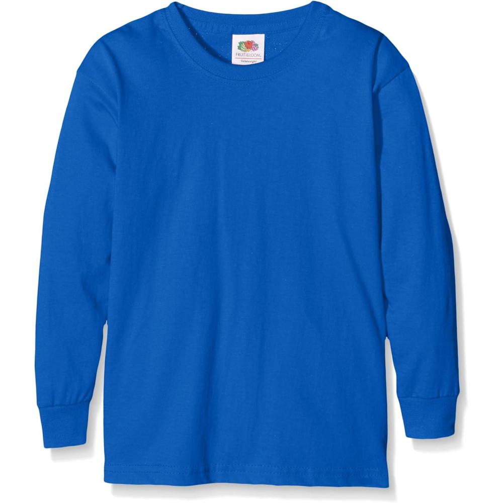 image:imageFruit of the Loom TShirt Manches Longues Enfant UnisexeBleu Bleu Roi