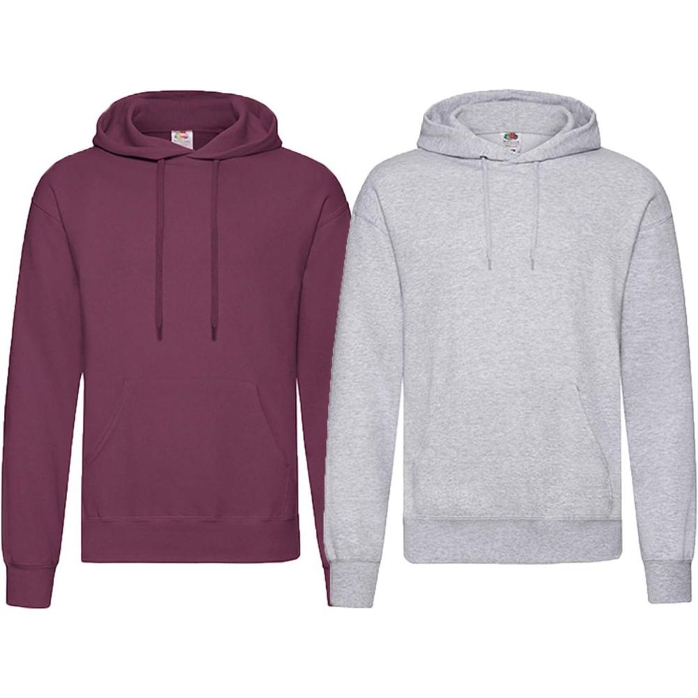 image:imageFruit of the Loom Sweat capuche opaque pour homme 1 bordeaux1 gris M