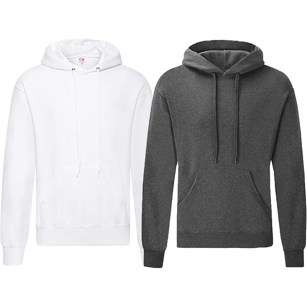 image:imageFruit of the Loom Sweat capuche pour homme Opaque 1 Darkheather 1 blanc XL