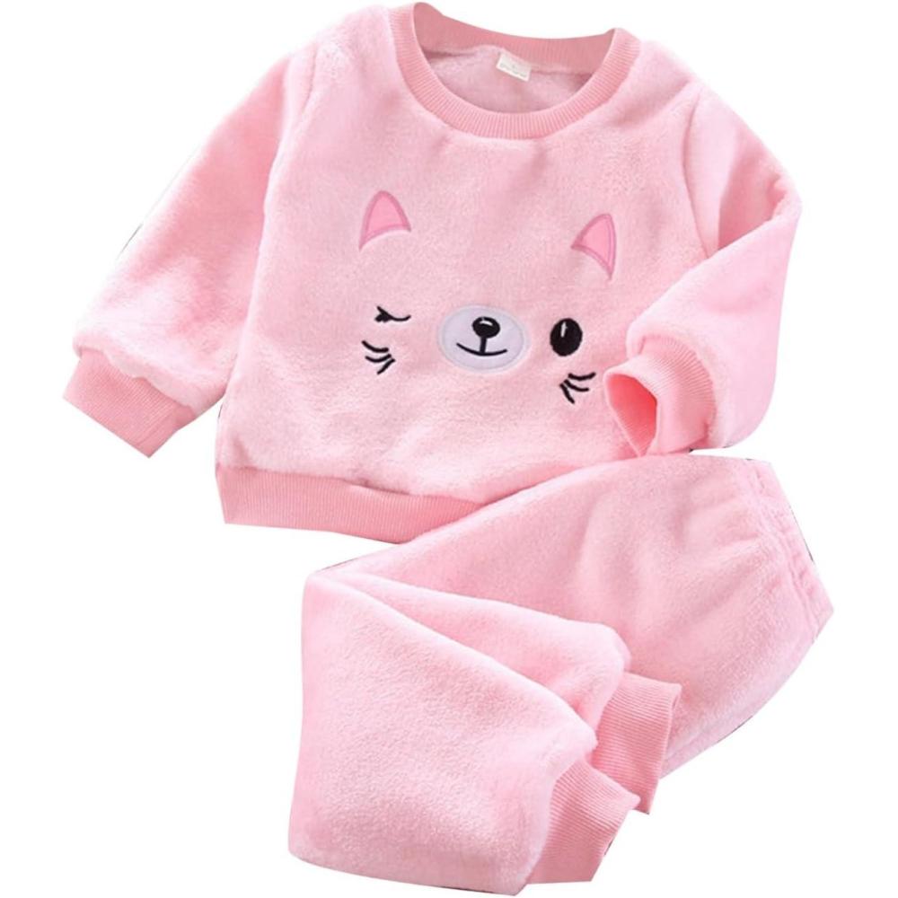 image:imageGenerisch 2025 Pyjamas pour enfants pais Petits Garons Hiver Polaire Flouette Garons Filles Corail Velours Filles Ensemble Vtements dintrieur pour enfantsRose