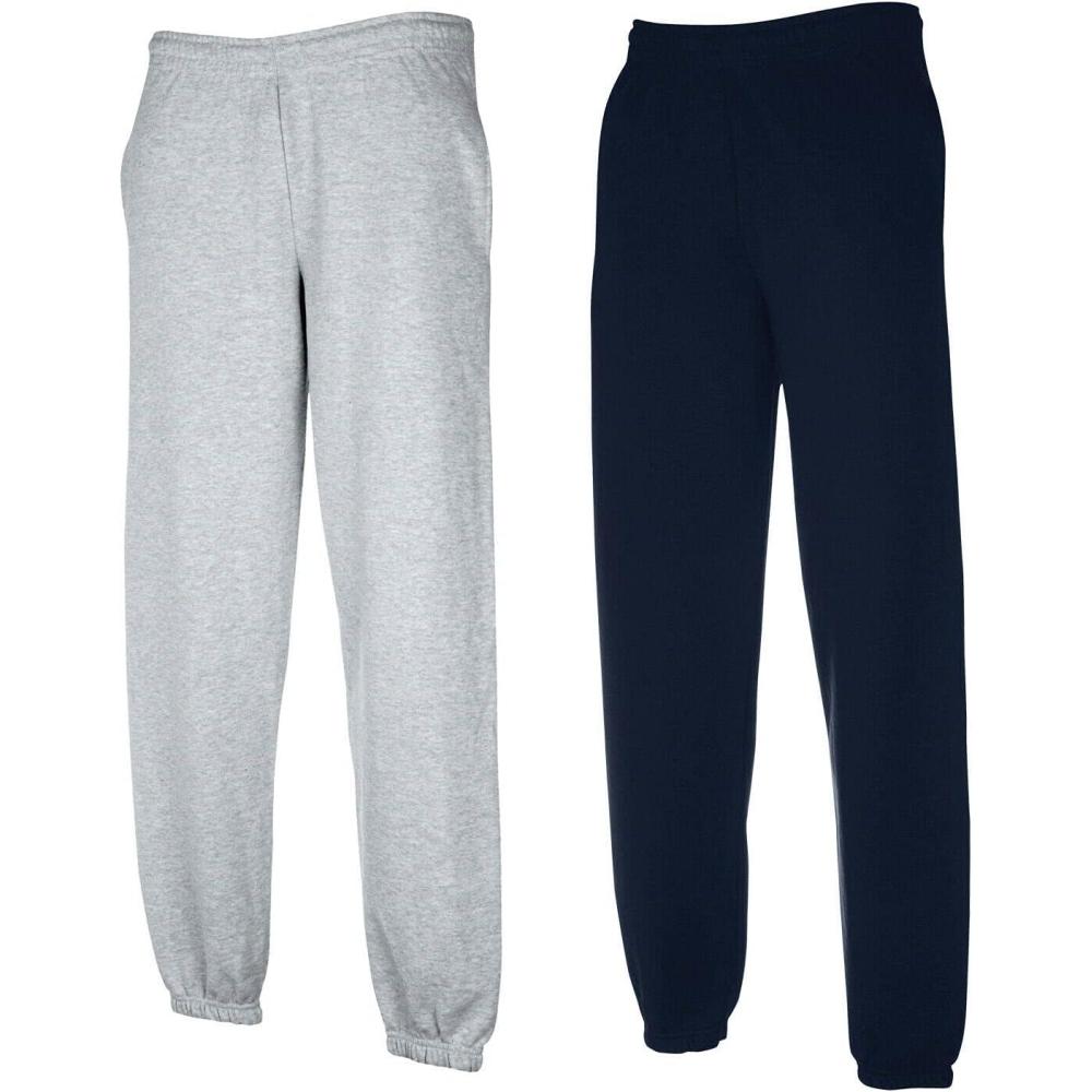 image:imageFruit of The Loom Pantalon pour homme 1 x gris 1 x bleu marine profond lastique 1 blocnotes Hl Kauf M