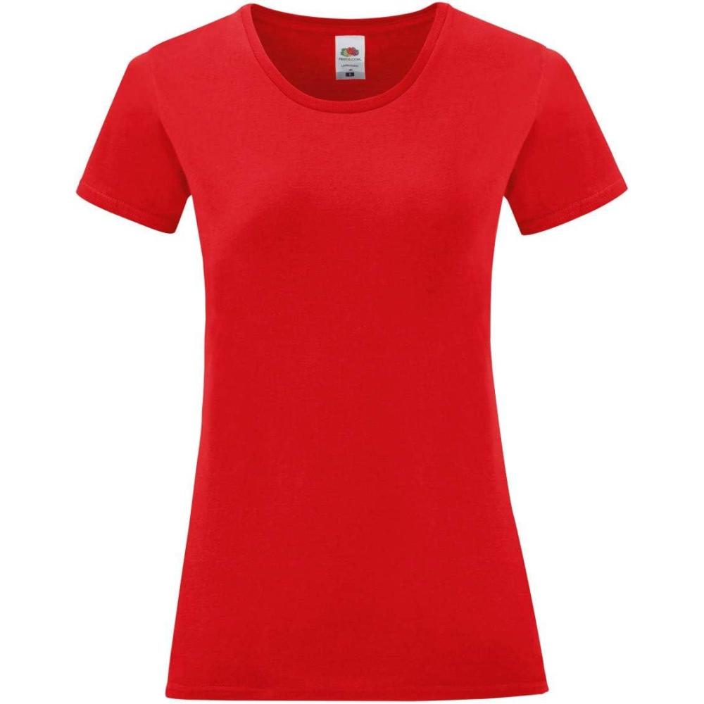 image:imageFruit of the Loom  TShirt Manches Courtes Iconic  Femme S Rouge