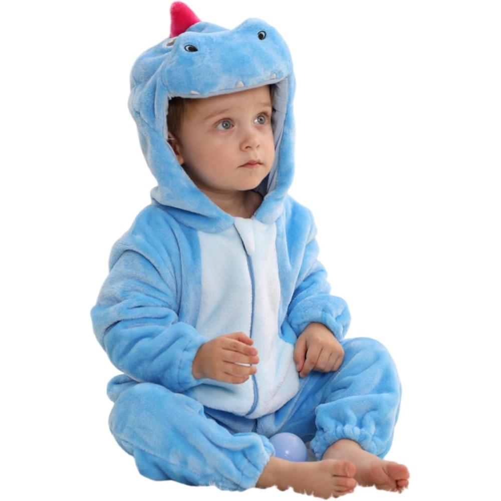 image:imageHAHASHOW BB dhiver Grenouillres Combinaison Unisexe Animal Barboteuses Manteau Capuche Enfants Flanelle Pyjama Jumpsuit pour Garon et Fille 036 MoisBleu