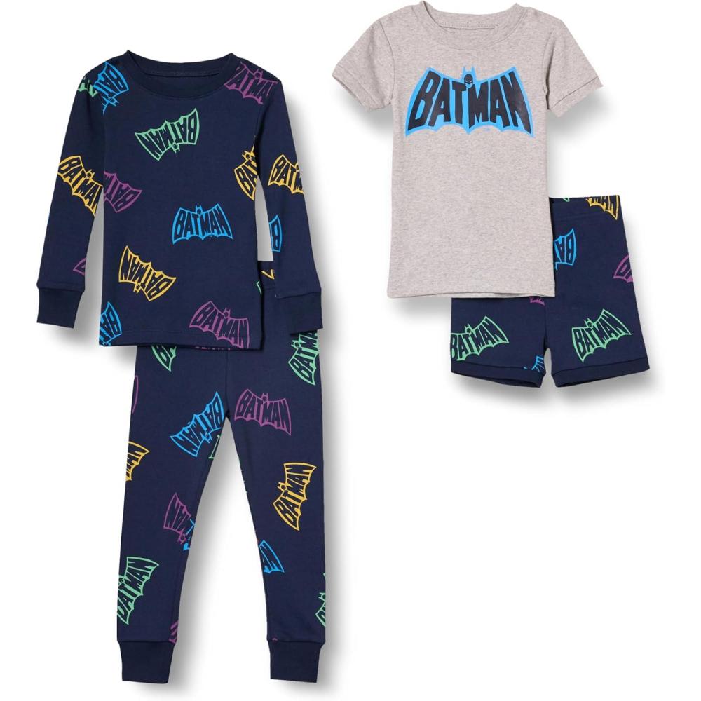 image:imageAmazon Essentials Unisexe bb Lot de Pyjamas en Coton Coupe AjusteLogo Batman Enfants