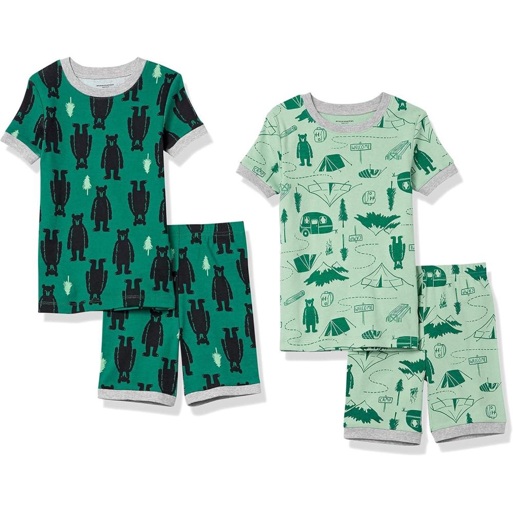 image:imageAmazon Essentials Unisexe bb Lot de Pyjamas en Coton Coupe AjusteMotif Camping