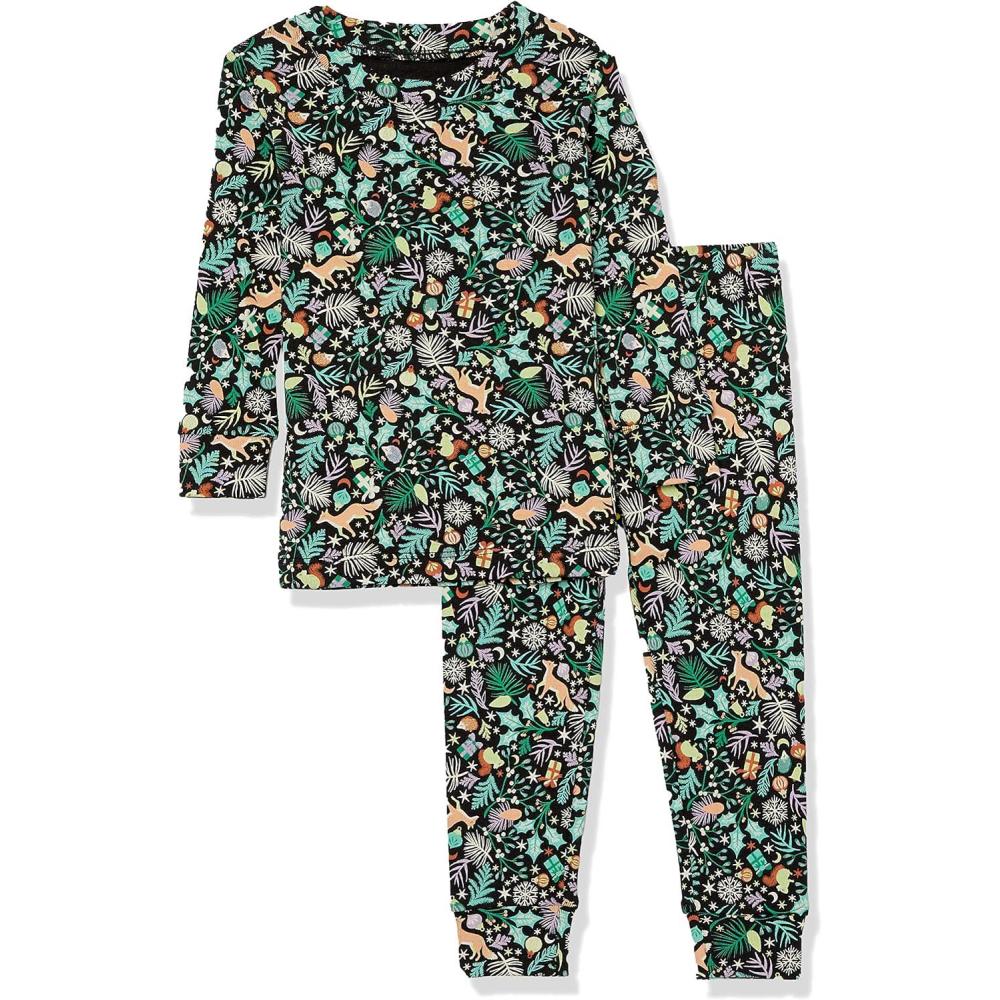 image:imageAmazon Essentials Unisexe bb Lot de Pyjamas en Coton Coupe AjusteNoir Folklorique