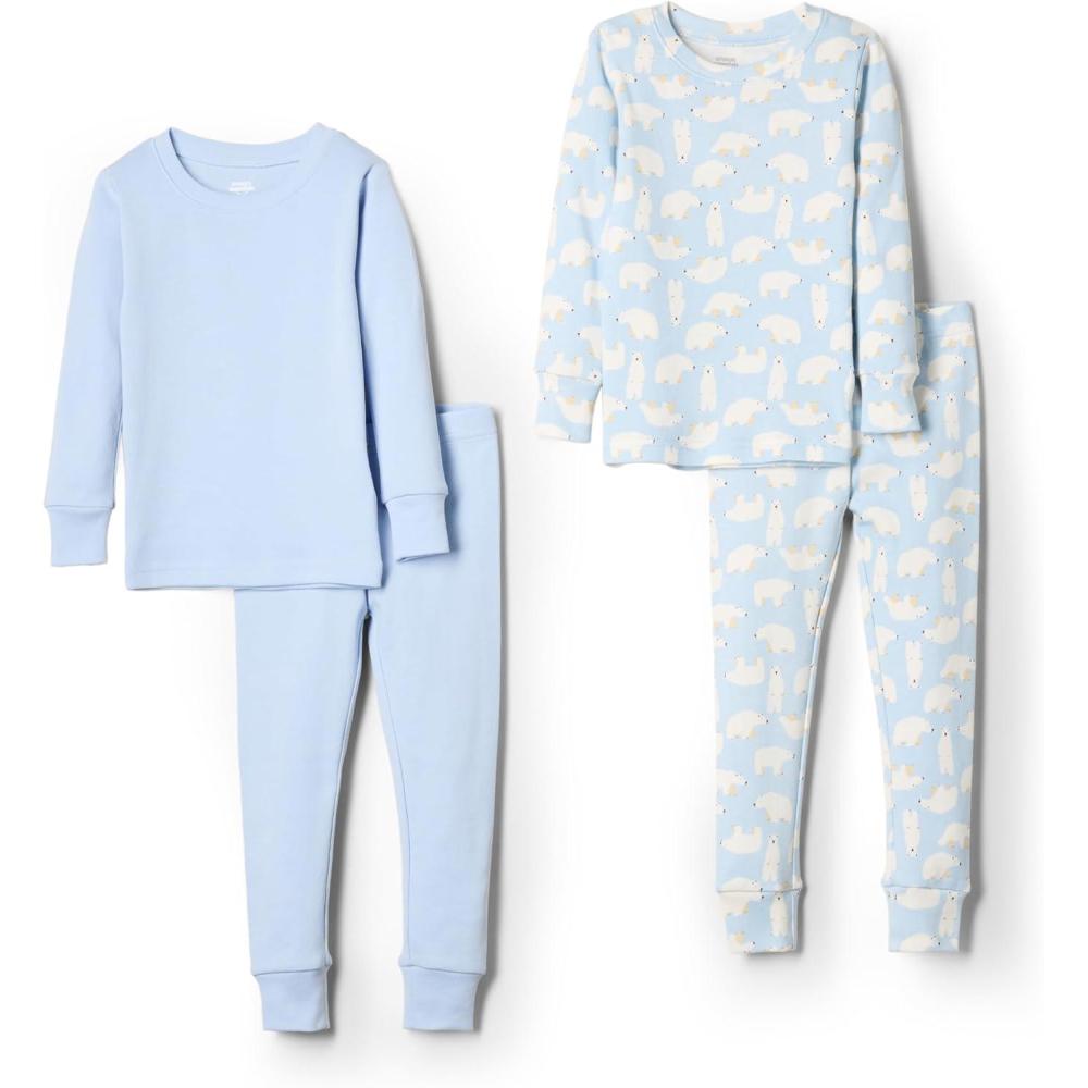 image:imageAmazon Essentials x Sofia Grainge Pyjama en Coton Coupe ajuste Mixte Bb et Enfante Lot de 2Bleu ClairOurs Polaire