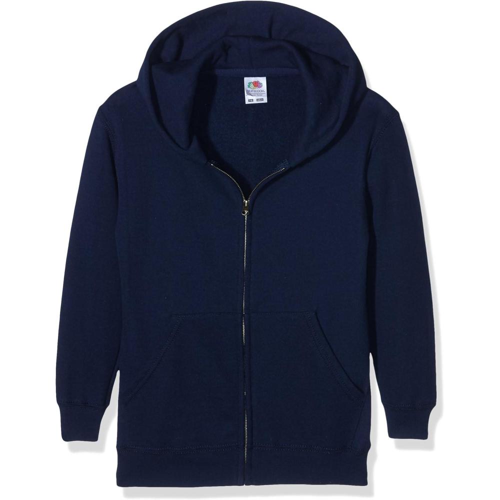 image:imageFruit of the Loom 620450 SweatShirt Capuche Mixte EnfantBleu Dark Navy