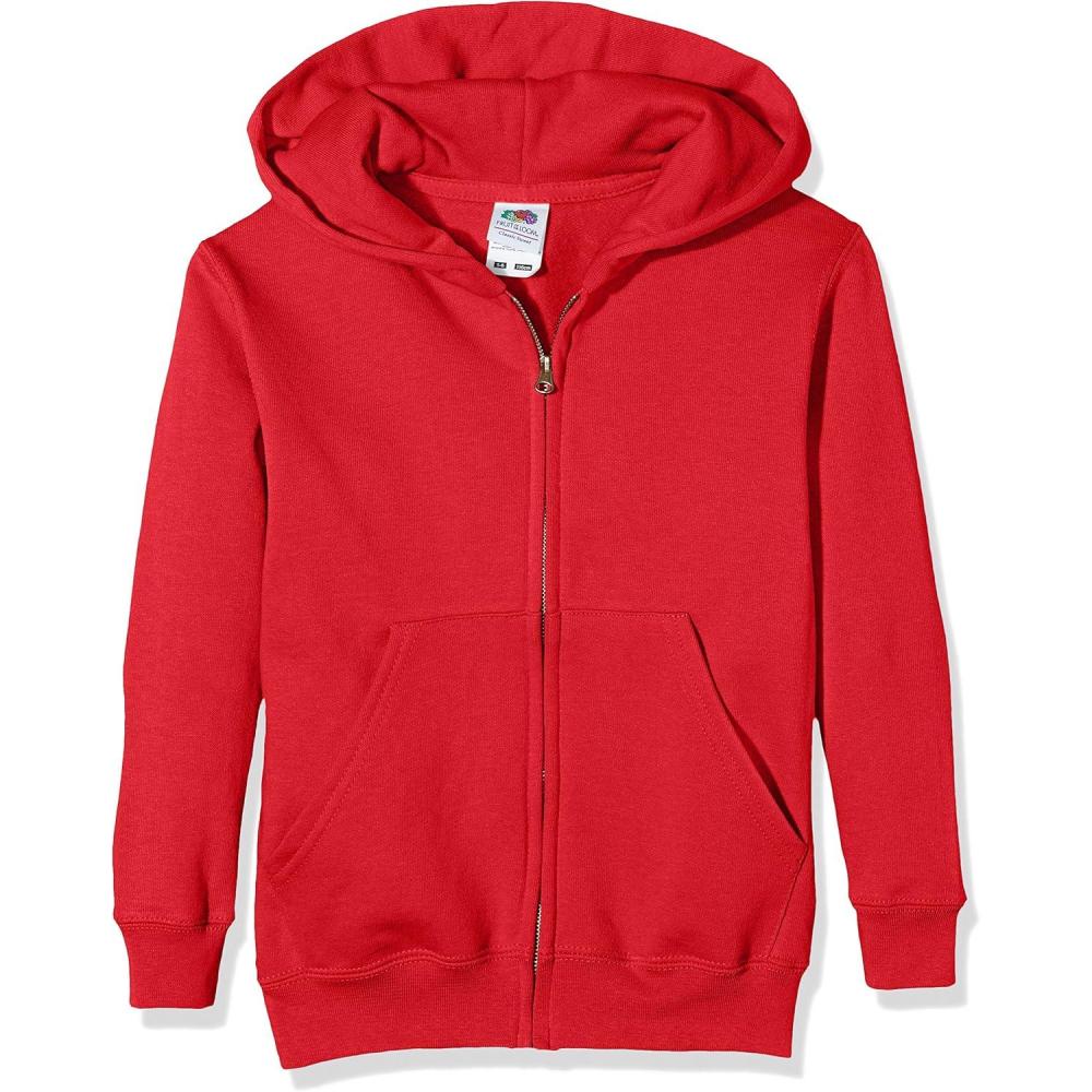 image:imageFruit of the Loom 620450 SweatShirt Capuche Mixte EnfantRouge Red