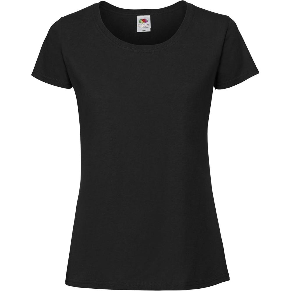 image:imageFruit of the Loom TShirt ajust de qualit FemmeNoir