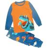 “ Vaisseau Spatial ”Pyjama Deux-pièce, graçons et Filles, 100% de Coton (Groupe d’âge : 2-11 Ans)(Dinosaure Orange)