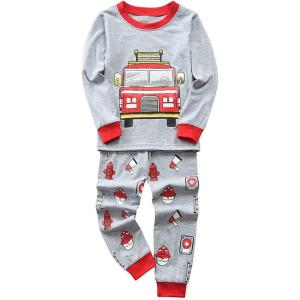“ Vaisseau Spatial ”Pyjama Deux-pièce, graçons et Filles, 100% de Coton (Groupe d’âge : 2-11 Ans)(Camion Rouge)