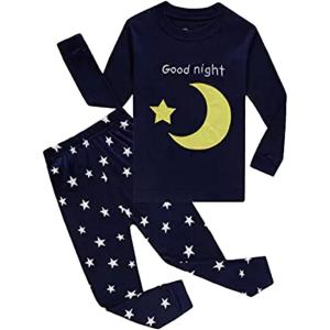 “ Vaisseau Spatial ”Pyjama Deux-pièce, graçons et Filles, 100% de Coton (Groupe d’âge : 2-11 Ans)(Lune)