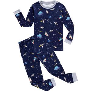 “ Vaisseau Spatial ”Pyjama Deux-pièce, graçons et Filles, 100% de Coton (Groupe d’âge : 2-11 Ans)(Étoile)